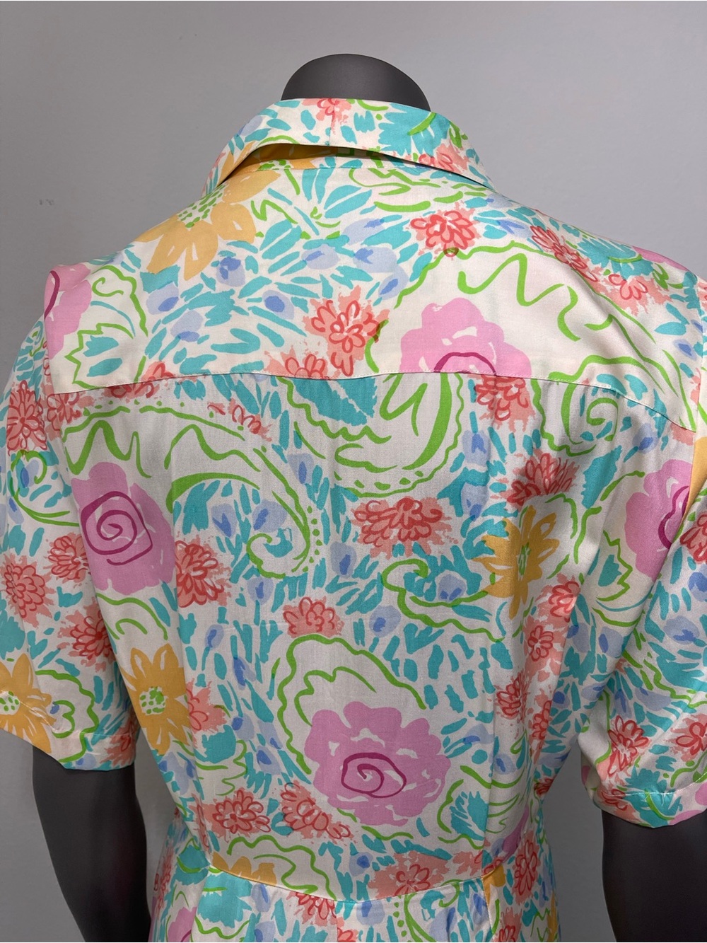 Jerry Regenbogen Dress 14 100% Pure Silk White Midi Floral Watercolor 80’s 90’s - Picture 8 of 16